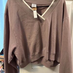 New PINK Victoria's Secret Mauve V-Neck Sweatshirt